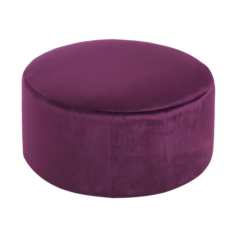 Olias Velvet Upholstered Round Ottoman by Christopher Knight Home