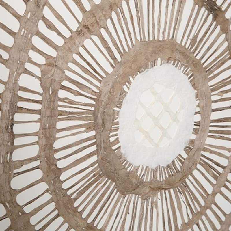 Wall Decor, Craft Paper Circle Framed Art, Brown White, 38x38 Square