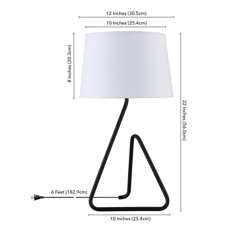 Cora 22" Metal Table Lamp with Fabric Shade