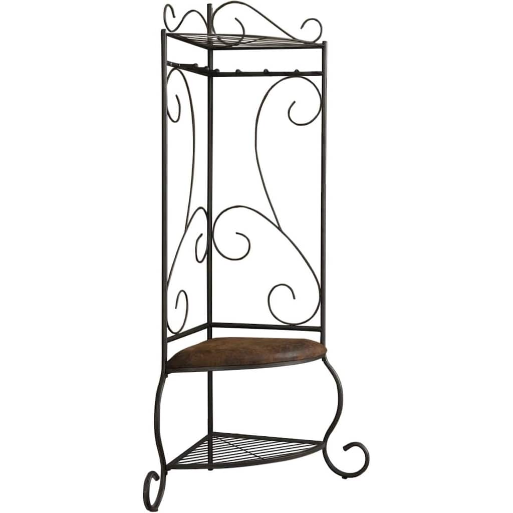 Corner Metal Hall Tree Entryway Coat Rack Upholstered Storage Bench Shoe Rack - 24.75" W x 24.75" D x 70.25" H