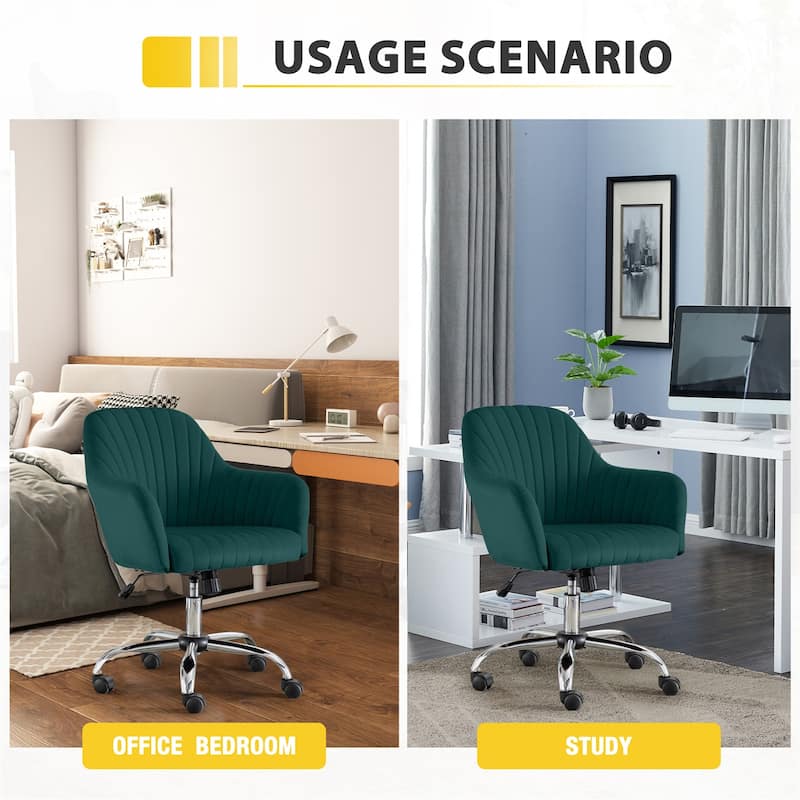 Modern Velvet Home Office Leisure Desk Swivel Chair with Adjustable Height