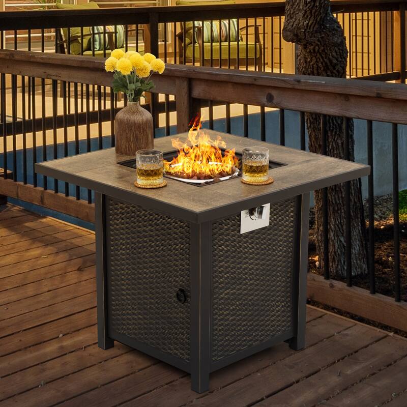 30 in. Outdoor Fire Pit 50,000 BTU Propane Gas Fire Pit Table