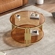 preview thumbnail 9 of 23, Modern Black Mirror Coffee Table with Gold Finish & Lower Shelf by Harper&Bright Designs
