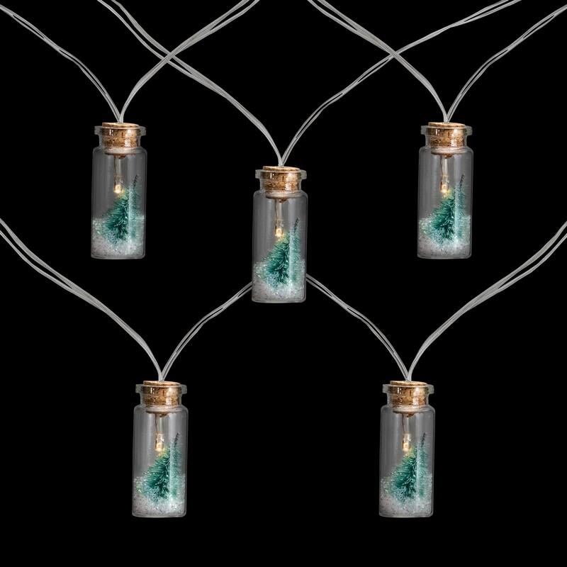 10 B/O Corked Bottle Tree LED white Christmas Lights 3ft Clear Wire