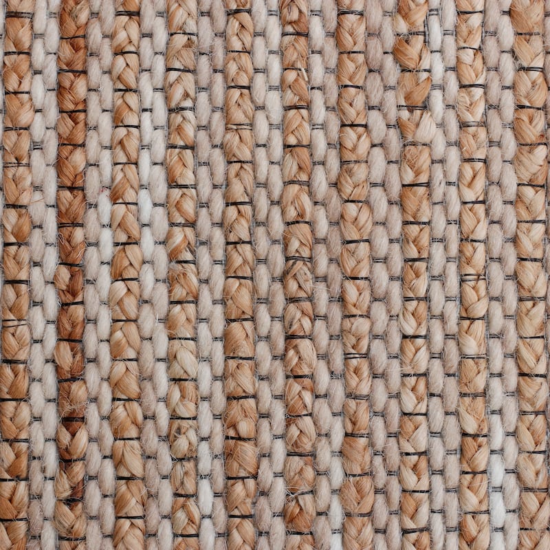 Sevita Stripe Natural Jute and Wool Blend Indoor Area Rug