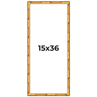 15x36 Frame Gold Bamboo Picture Frame Modern Photo Frame Includes UV Acrylic Shatter Guard Front Acid Free Foam Backing Board