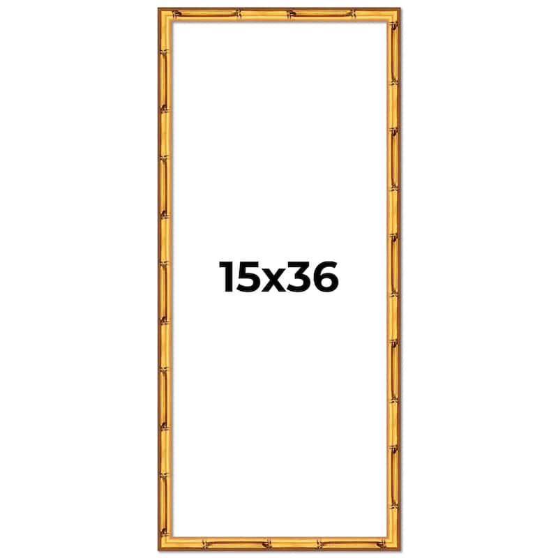 15x36 Frame Gold Bamboo Solid Wood Picture Frame | 1 Inch Moulding