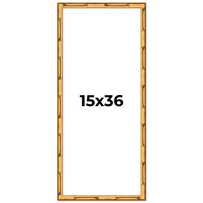 15x36 Frame Gold Bamboo Solid Wood Picture Frame | 1 Inch Moulding
