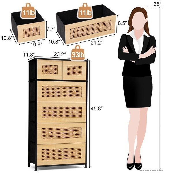 6-drawer Chest Vertical Dresser Storage Tower by Crestlive
