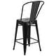 preview thumbnail 51 of 97, 24'' High Metal Indoor-Outdoor Counter Height Stool with Back