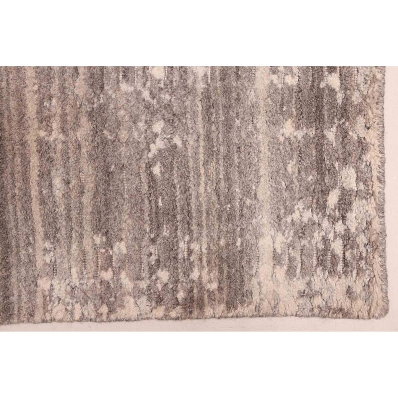 ECARPETGALLERY Hand Loomed Elysian Dark Grey Wool Rug - 7'10 x 8'0