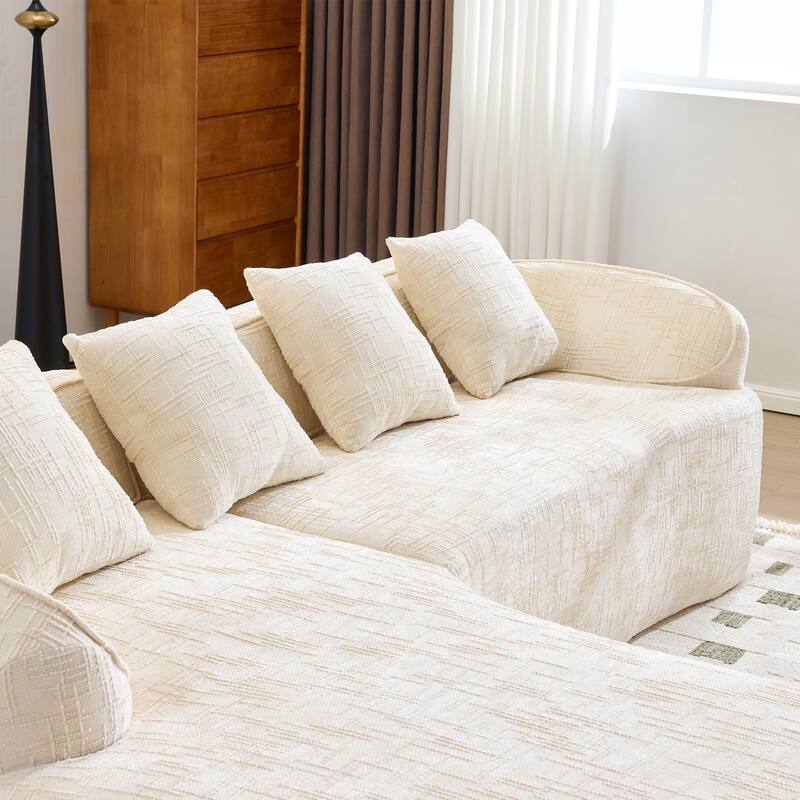 chenille L-shaped compressed sofa