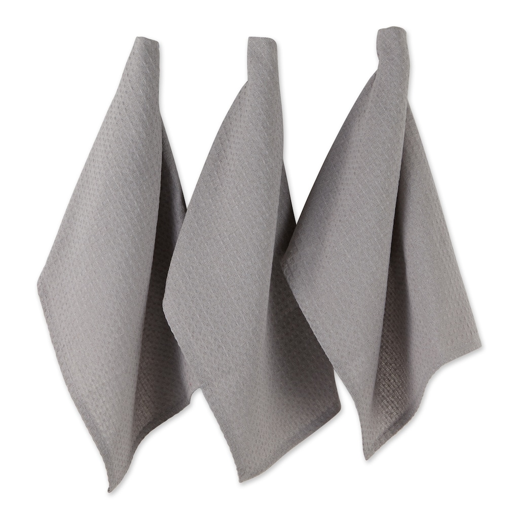 DII Black Recycled Cotton Waffle Dishtowel (Set of 6)