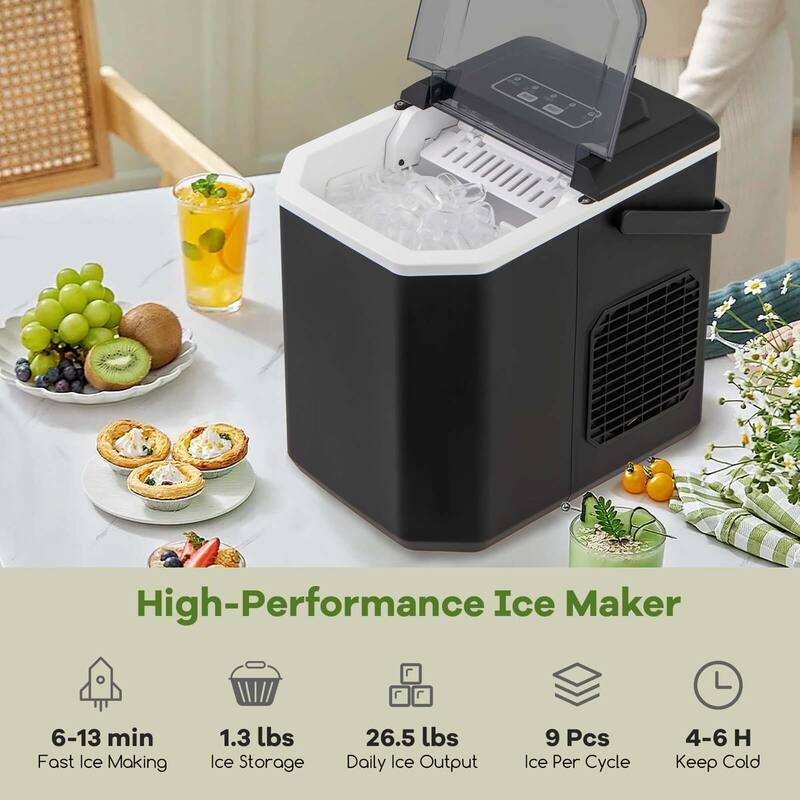 Costway Countertop Ice Maker Portable Ice Making Machine 6-13 Mins 9 - See Details