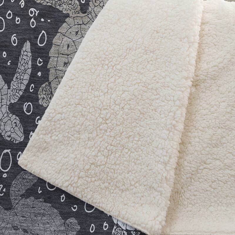 Premium Machine Washable ASB192 Turtle Sherpa Throw Blanket
