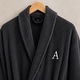 preview thumbnail 2 of 28, Authentic Hotel and Spa Turkish Cotton Charcoal Monogrammed Unisex Bath Robe