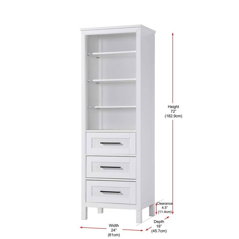 Winslow 16-28 Inch Open Shelving Bath Storage Cabinet