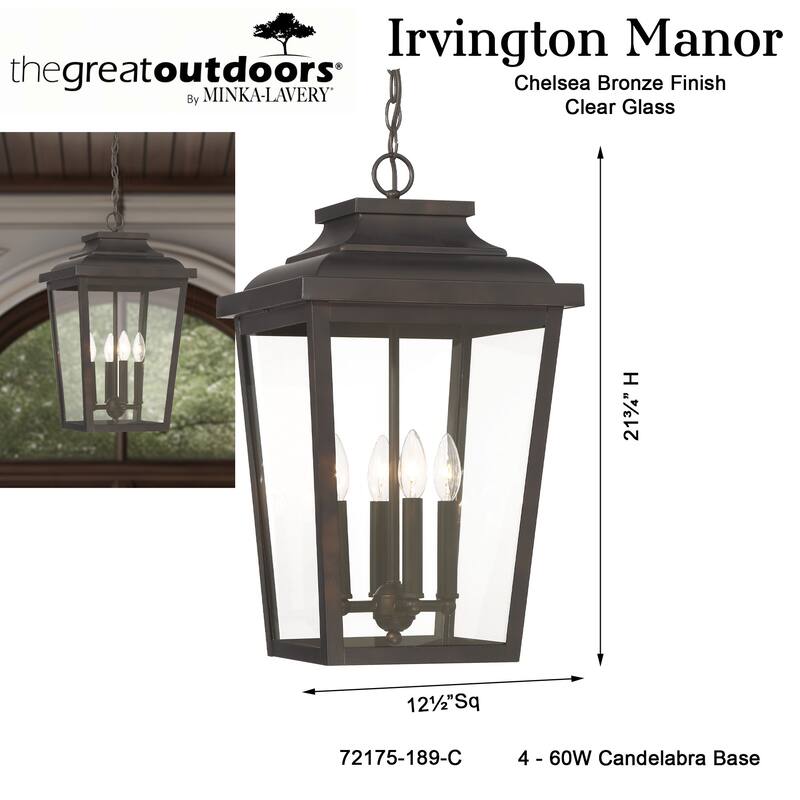 The Great Outdoors 72175-C Irvington Manor 4 Light 13" Wide Outdoor