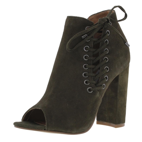 Womens Ballard Suede Open Toe Booties Green 5.5 Medium (BM) Womens Ballard Suede Open Toe Booties Green 5.5 Medium (BM)