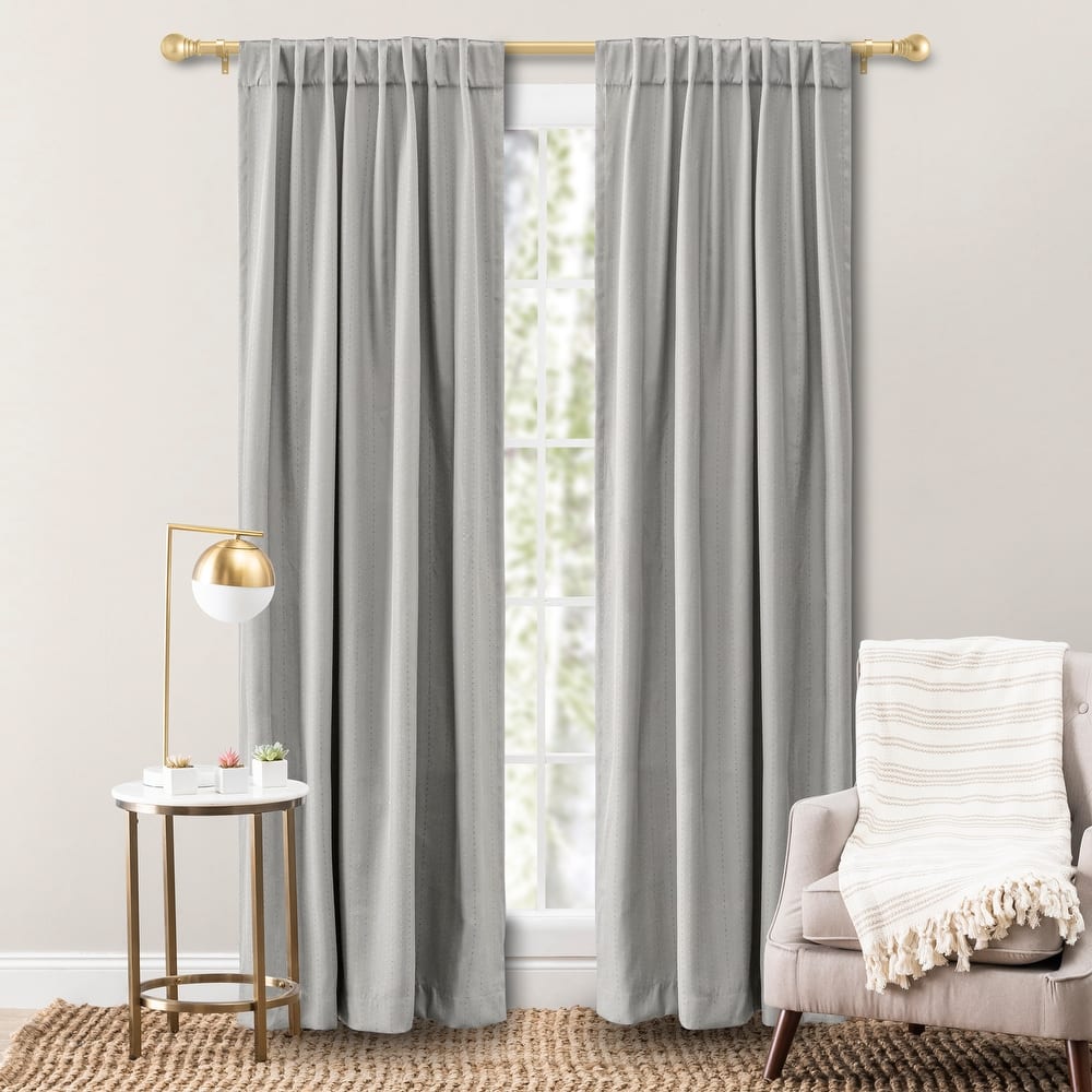 Grand Pointe Premium Dotted Rod Pocket w/Back tabs Curtain Panel