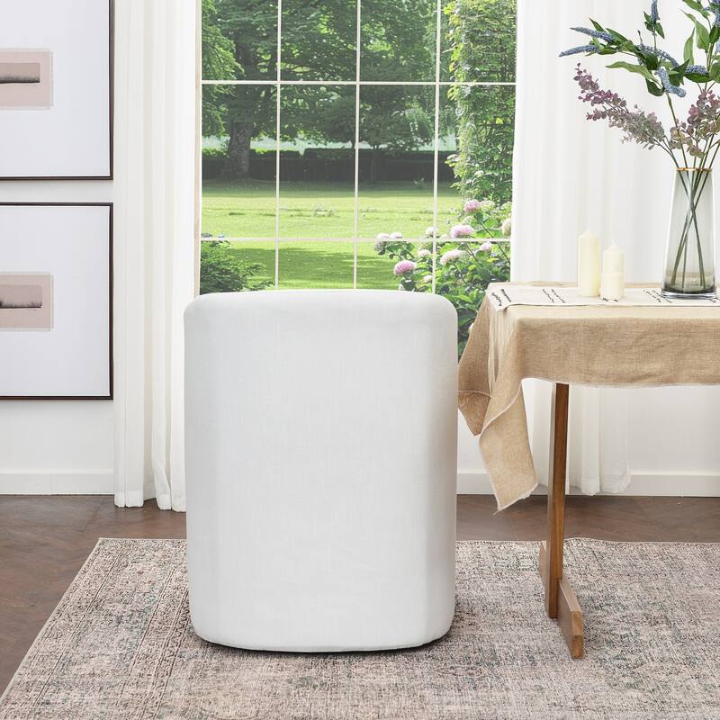 KINWELL 25" Performance Fabric Upholstered Rolling Dining Armchair