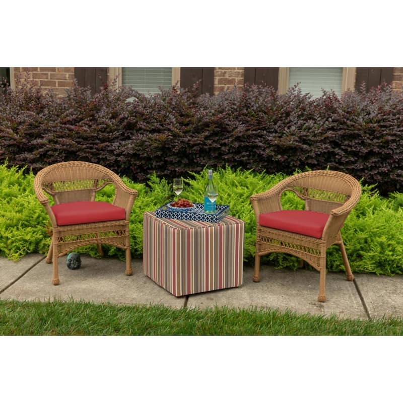 Casual Cushion Solid 1-Piece Outdoor Wicker Seat Pad, 18"W x 18"L