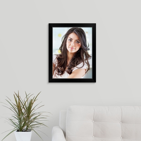 "Woman with Nice Hairstyle" Black Framed Print