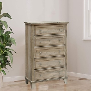 5 Drawers Wooden Dresser for Bedroom,Wood Rustic Drawer Chest - Bed ...
