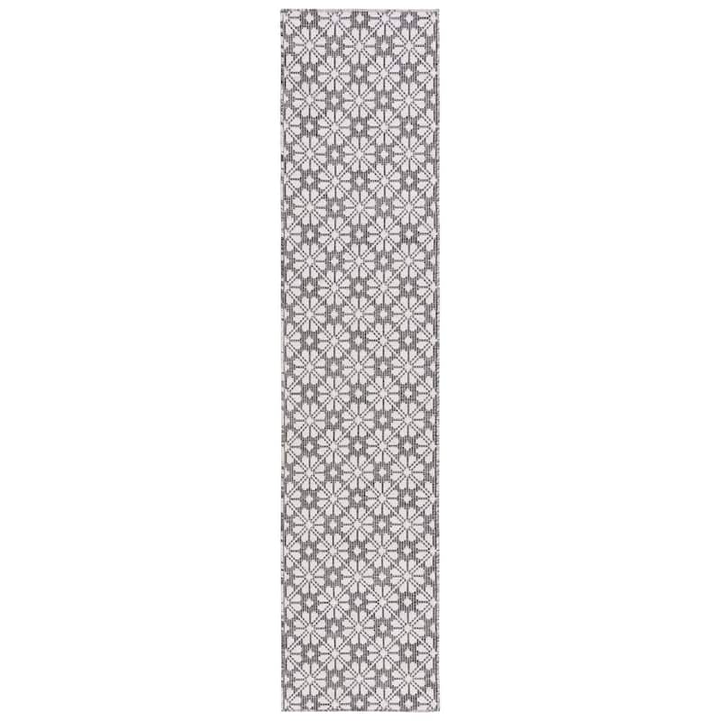 Martha Stewart by SAFAVIEH Matty Indoor/ Outdoor Rug - 2' x 9' Runner - Black