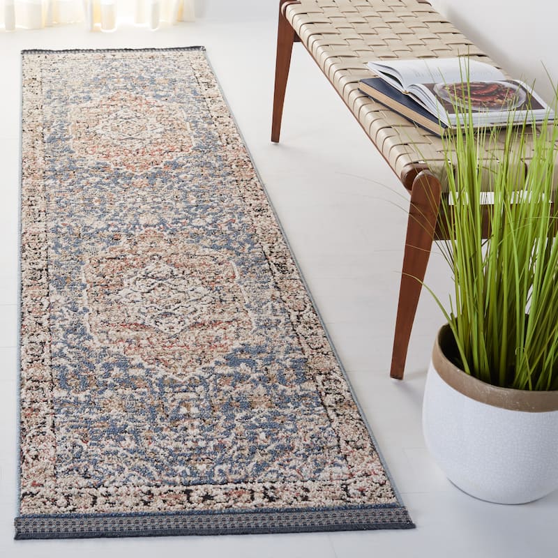 SAFAVIEH Vivaldi Tzetza Oriental Rug - 2'2" x 8' Runner - Blue/Rust