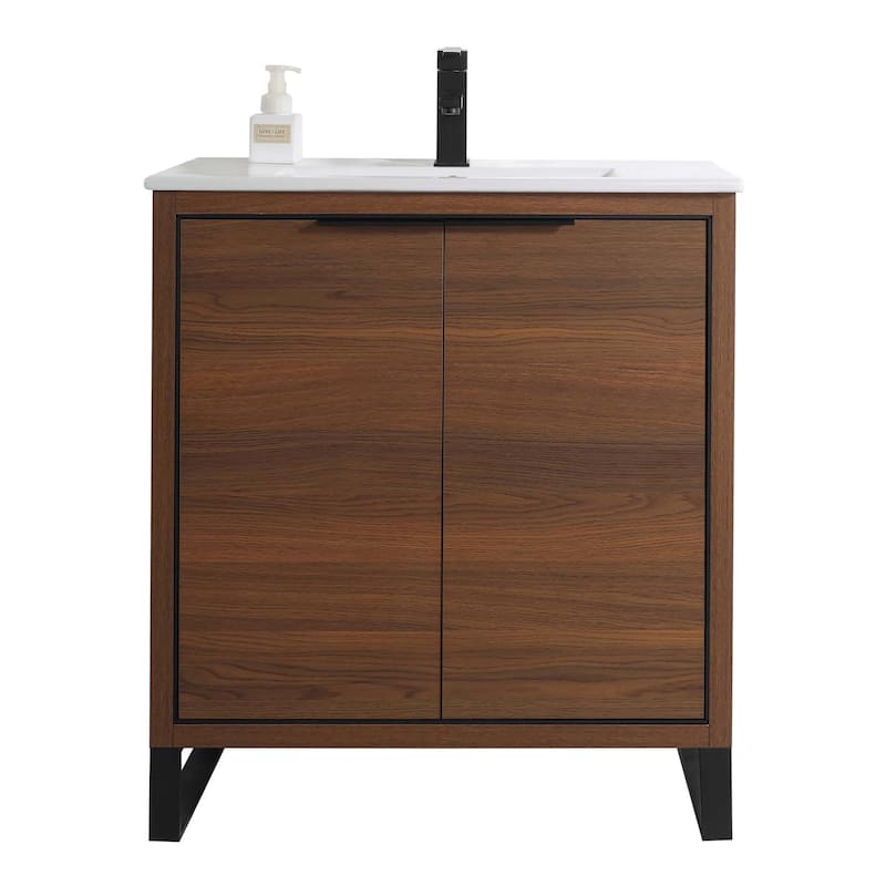 Fine Fixtures Opulence Collection Bathroom Vanity with White Ceramic Sink