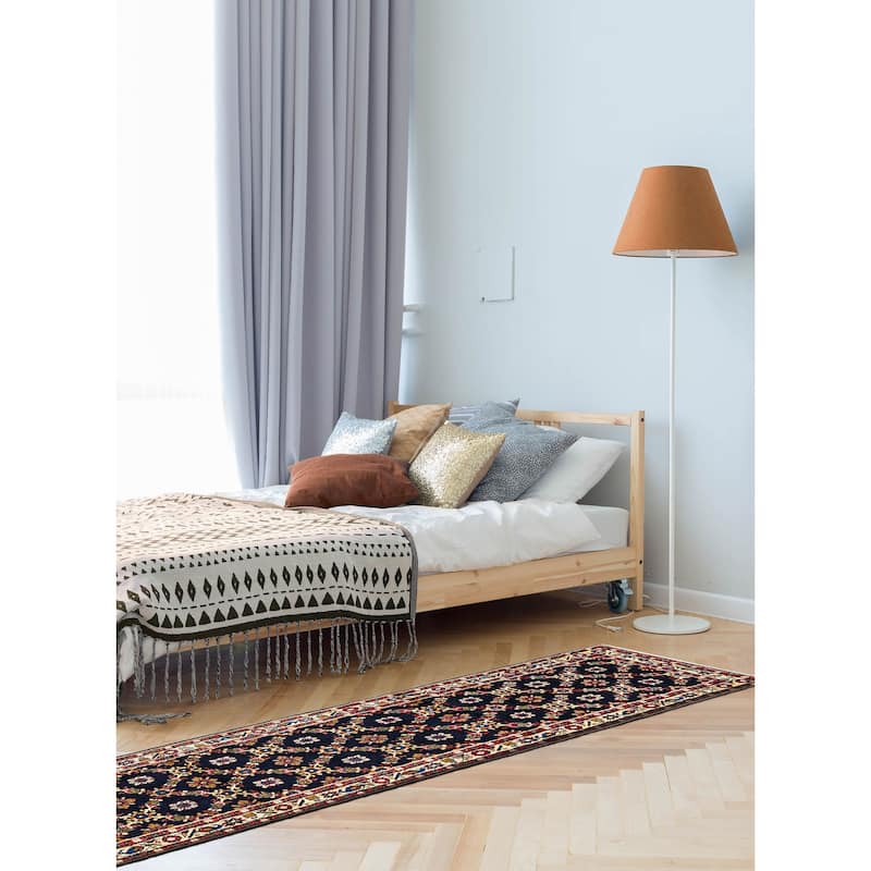 ECARPETGALLERY Hand-knotted Anadol Dark Navy Wool Rug - 2'7 x 11'0