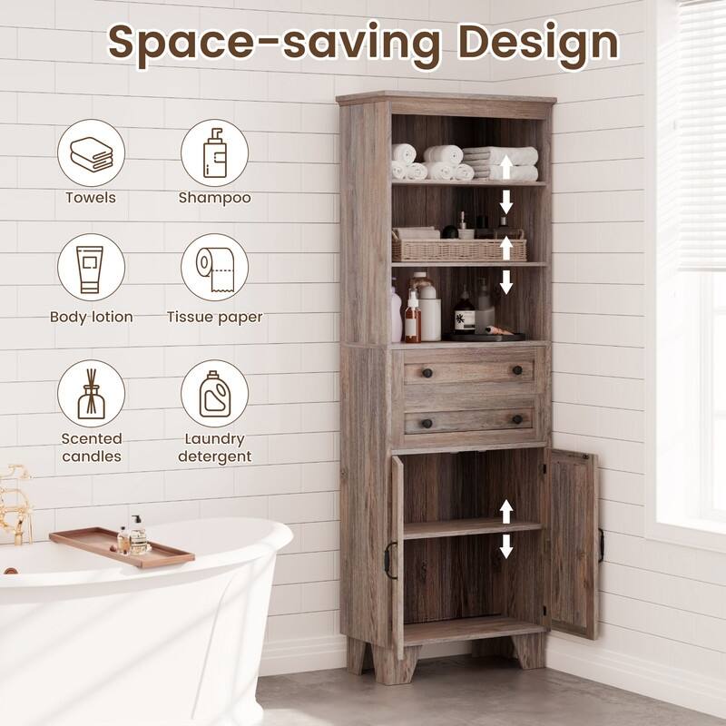 Space-Saving MDF Towel Shelving with Wood Grain Finish and Elegant Handles – Multi-Room Use