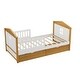preview thumbnail 5 of 7, Wood House Shape Bed with Two Drawers and Fence for Girls Boys Teens