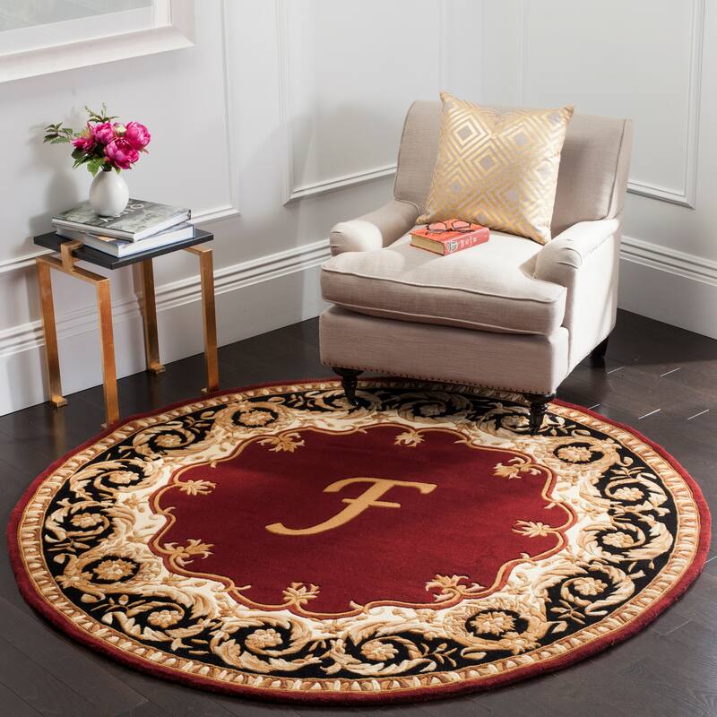 SAFAVIEH Handmade Naples Bojka Traditional Oriental Wool Rug - 6' x 6' Round - Maroon F - Round