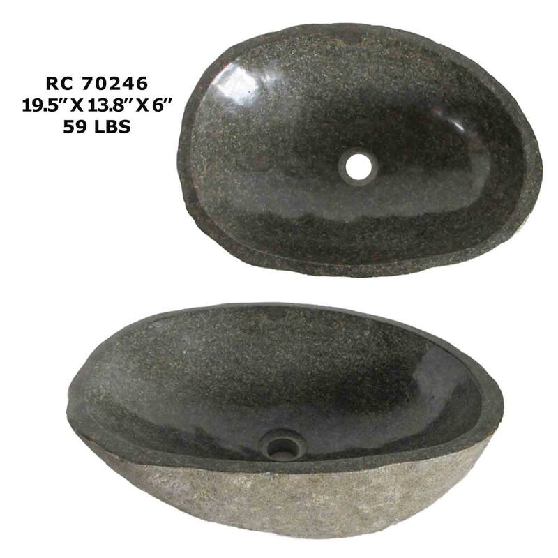 ROCK Unique Handcrafted River Stone Natural Bathroom Vessel Sink - RC70246