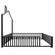 preview thumbnail 10 of 47, Twin/Full Size House Platform Bed with Guardrail and House-Shaped Headboard, Metal Floor Montessori Bed with Chimney Design
