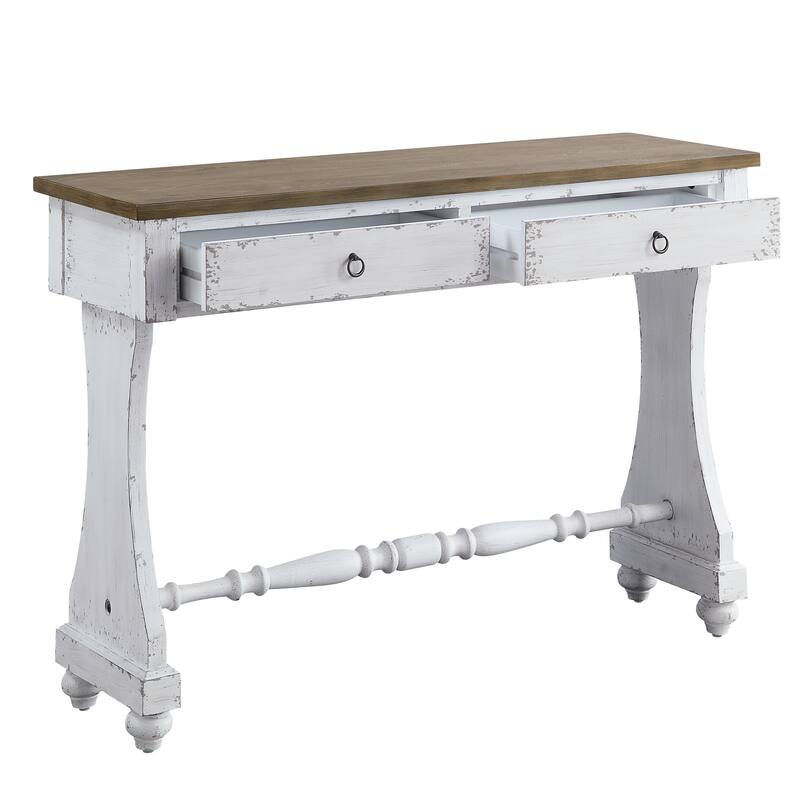 Console Table in Antique White Finish