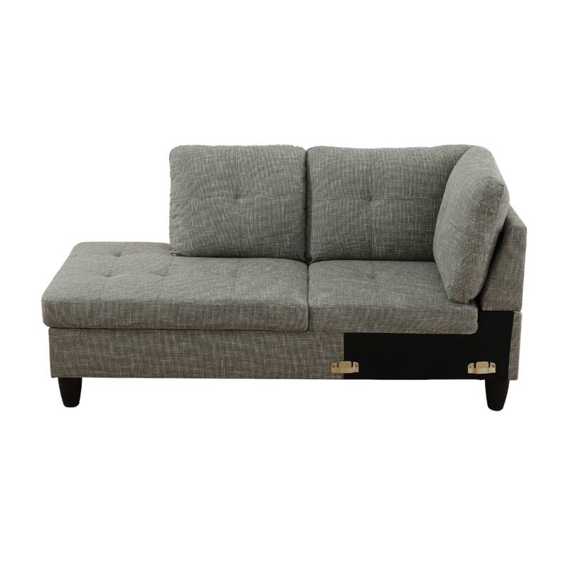 KISRAIS 97" Wide 3-Piece Upholstered Sectional Sofa Set for Small Spaces