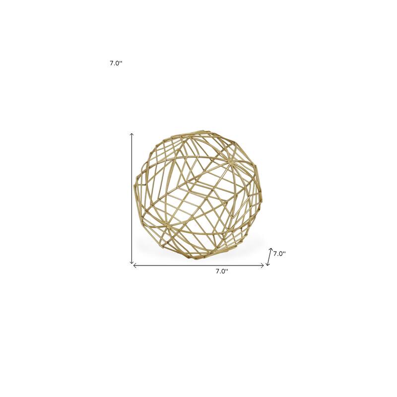 HomeRoots 7" Gold Metal Decorative Orb - 7' X '7' X '7