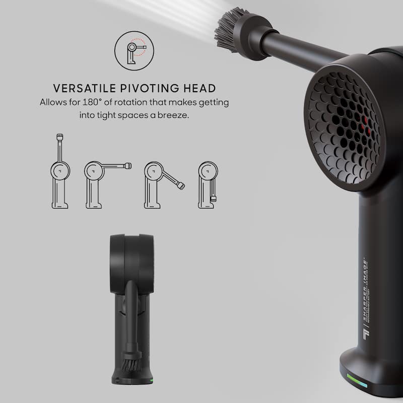 Sharper Image MACH 01X High Velocity Compressed Air Duster, Rechargeable, Rotating Design, Cleaning Tool, Black