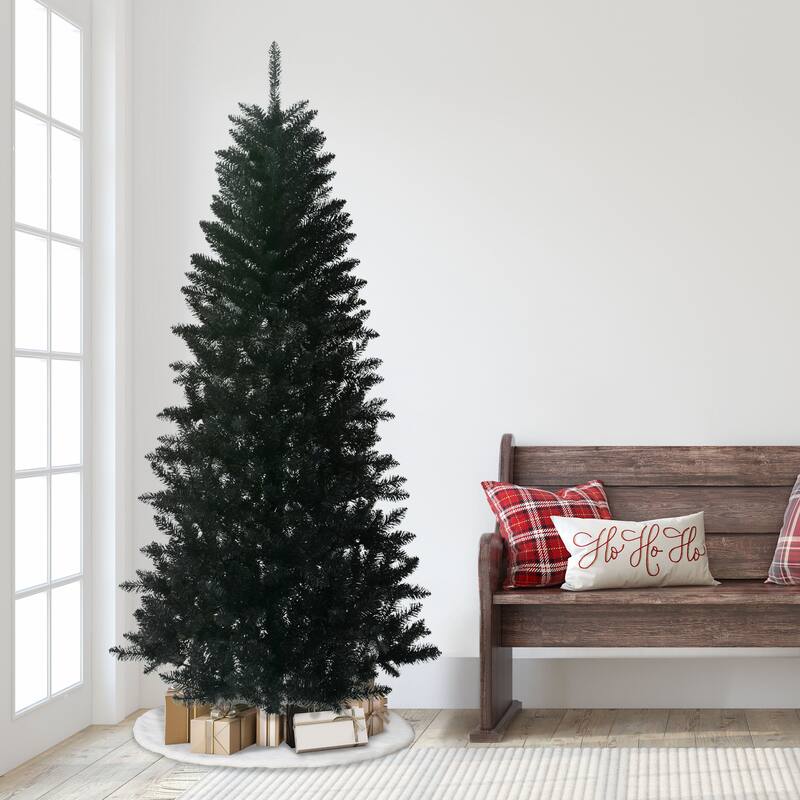Puleo International 7' Black Carson Pine Artificial Christmas Tree
