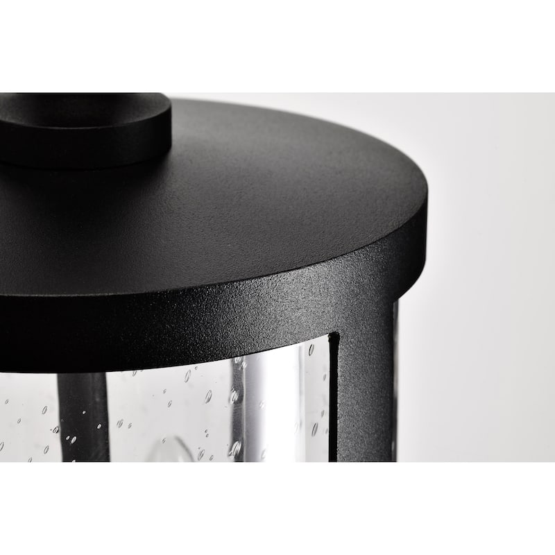 Broadstone 2 Light Large Wall Lantern Matte Black with Clear Seeded Glass