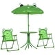 preview thumbnail 9 of 10, Outsunny Kids Folding Picnic Table and Chair Set Frog Pattern - 19.75" L x 19.75" W x 18" H