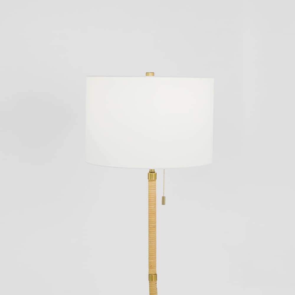 Natural Radiance Wood and Rattan Floor Lamp
