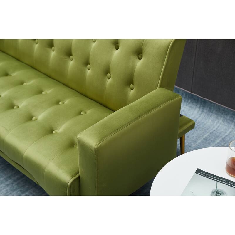 Army Green Solid Wood+MDF Sofa Bed, 75x32x29 inches