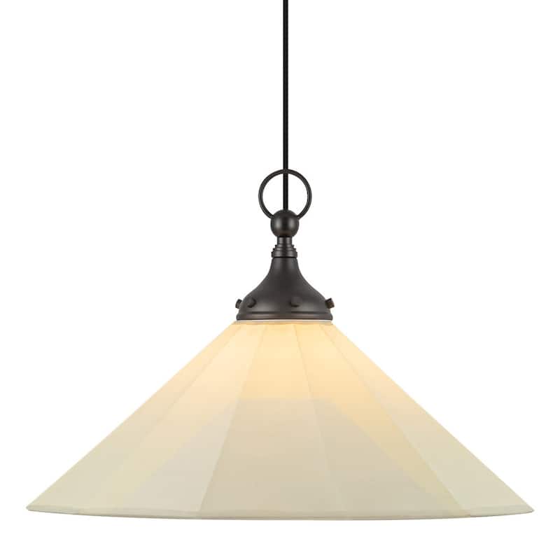 Alora Lighting PD447120 Ellen 20" Wide Pendant with Linen Shade - Matte Black / White Linen