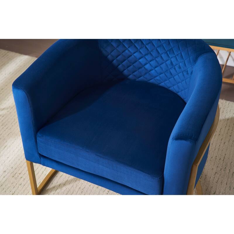 Fabric Upholstered Armchair, Button Tufted Lounge Reading Chair, Sofa Chair with Solid Wood Legs for Living Room, Bedroom