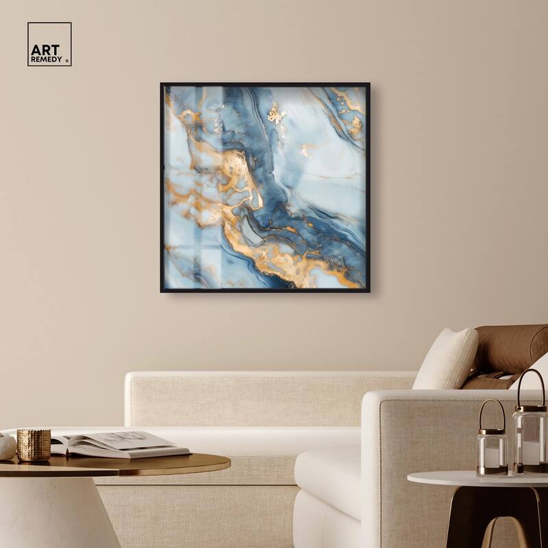 Golden Cloud Marble Shadowbox by Art Remedy