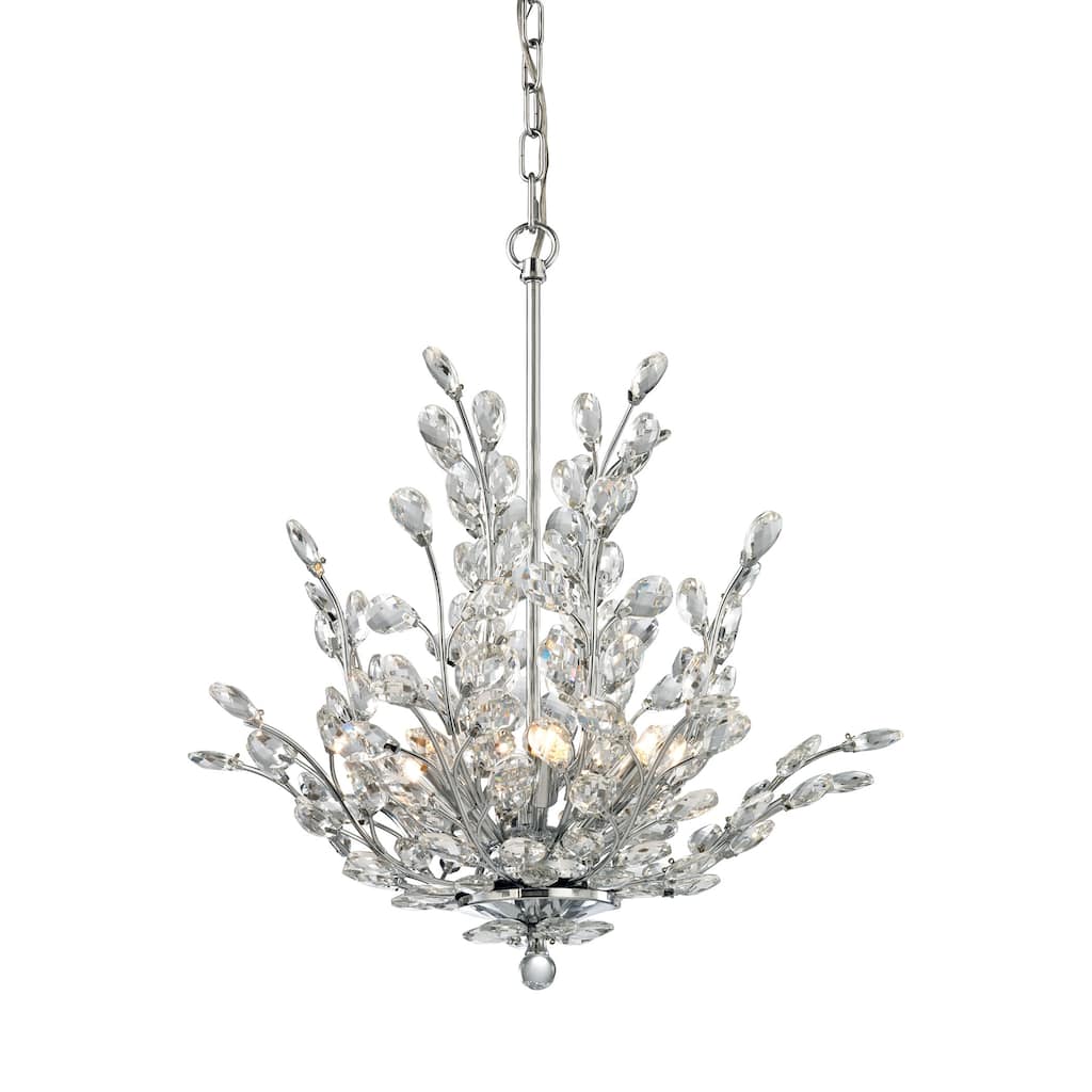 Crystique 20-inch Wide 6-Light Chandelier in Polished Chrome